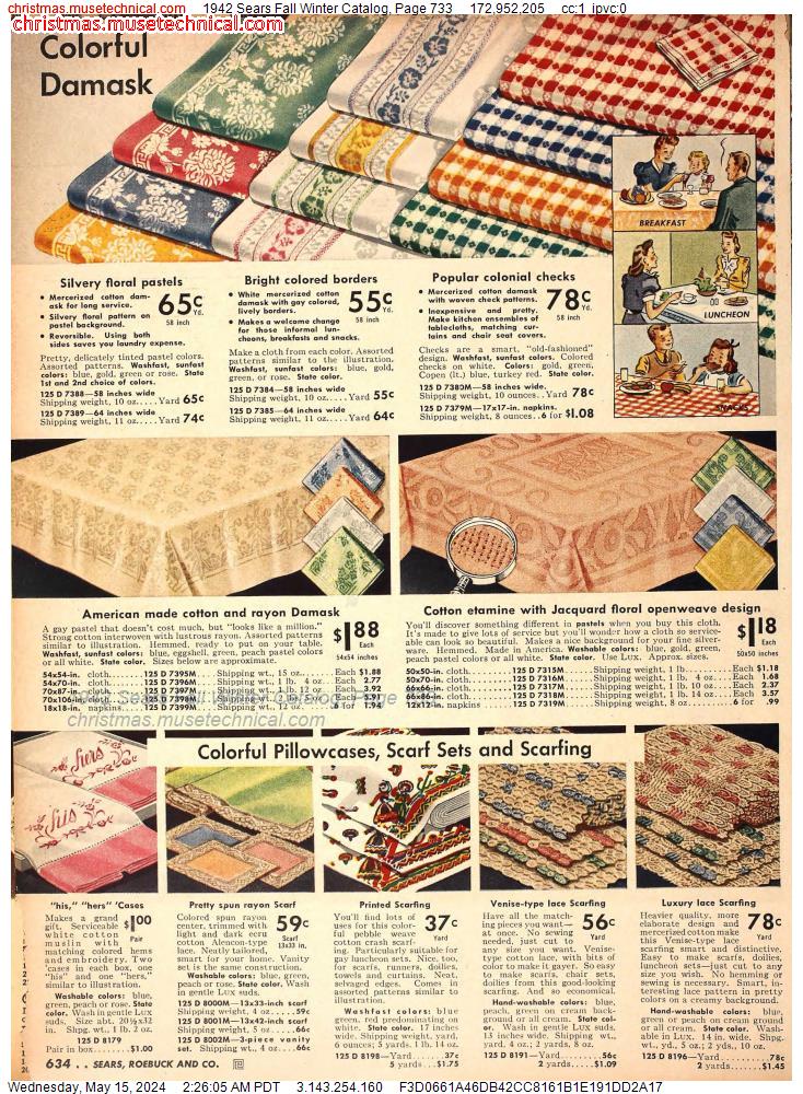 1942 Sears Fall Winter Catalog, Page 733