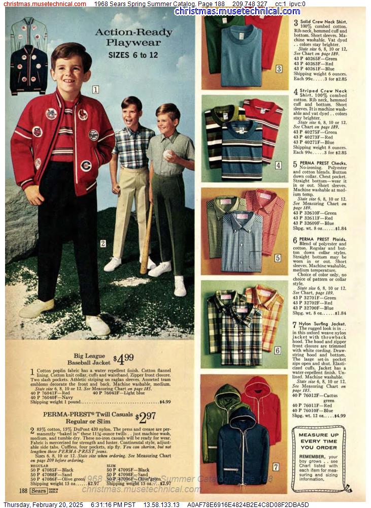 1968 Sears Spring Summer Catalog, Page 188