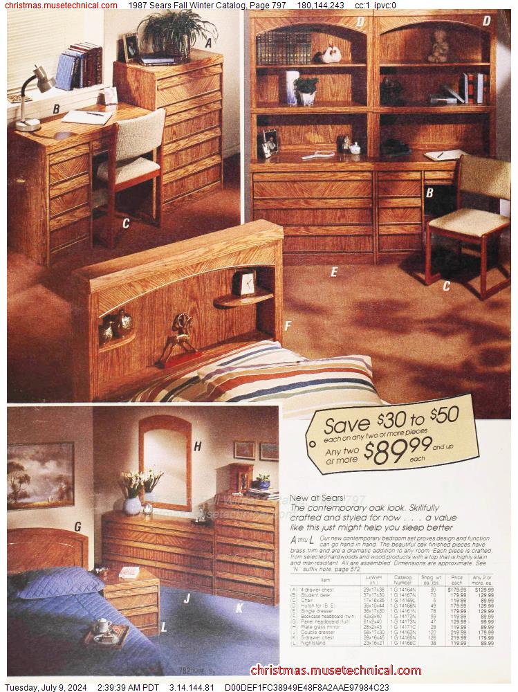 1987 Sears Fall Winter Catalog, Page 797
