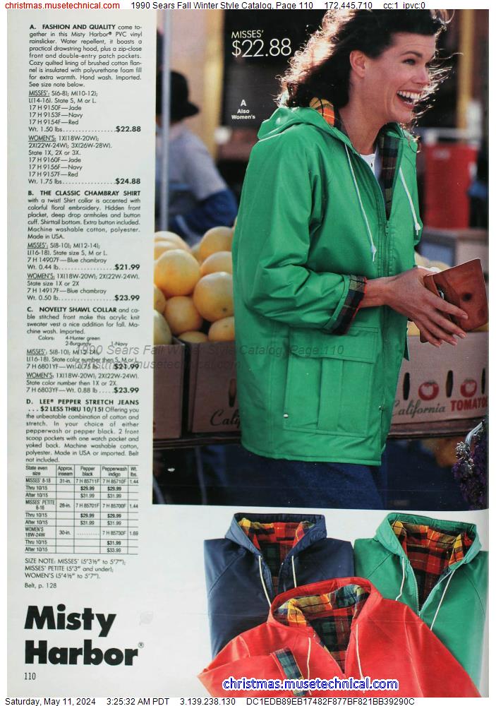 1990 Sears Fall Winter Style Catalog, Page 110