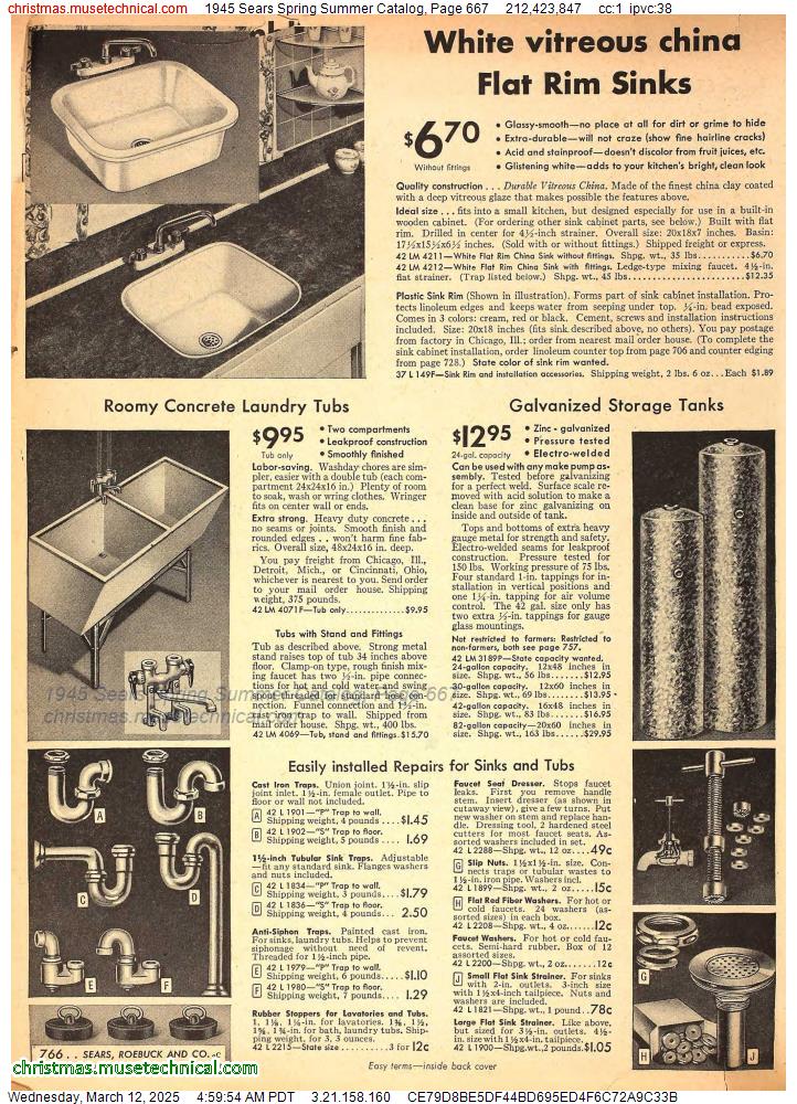 1945 Sears Spring Summer Catalog, Page 667