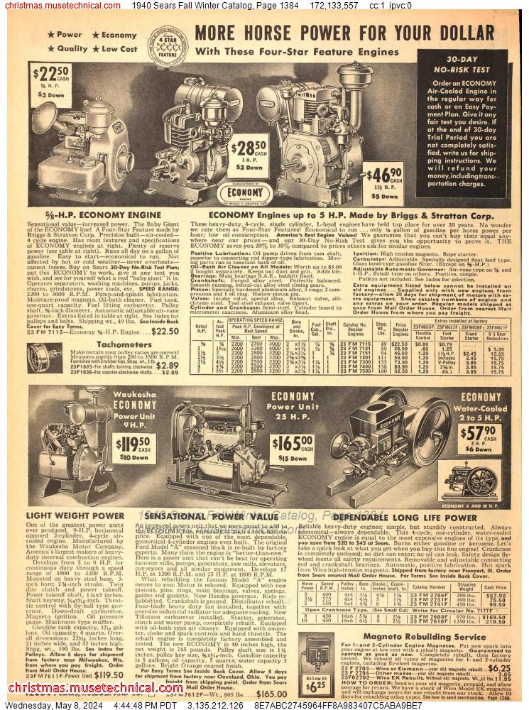 1940 Sears Fall Winter Catalog, Page 1384