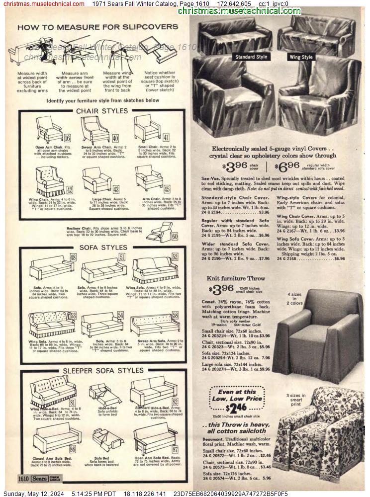 1971 Sears Fall Winter Catalog, Page 1610