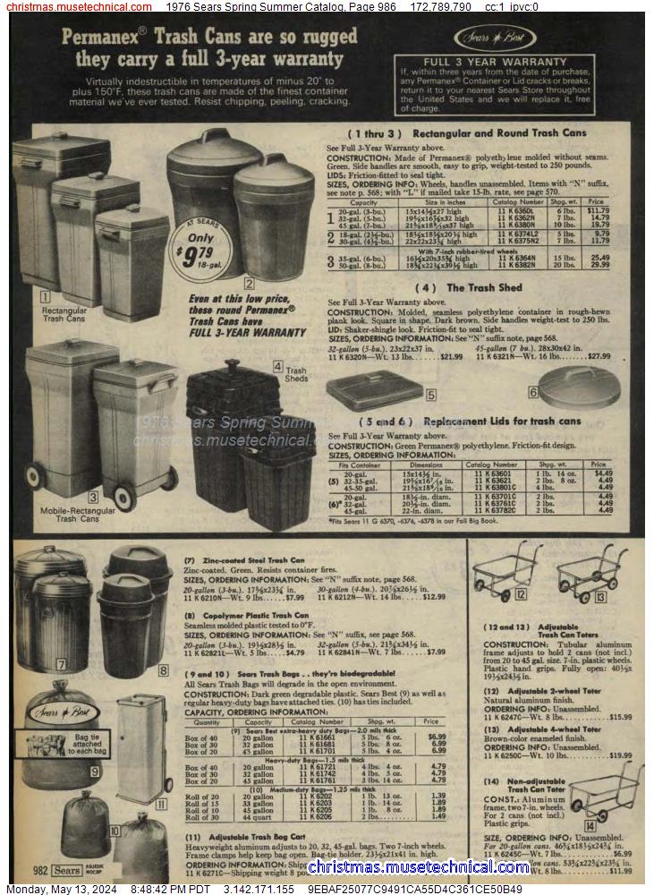1976 Sears Spring Summer Catalog, Page 986