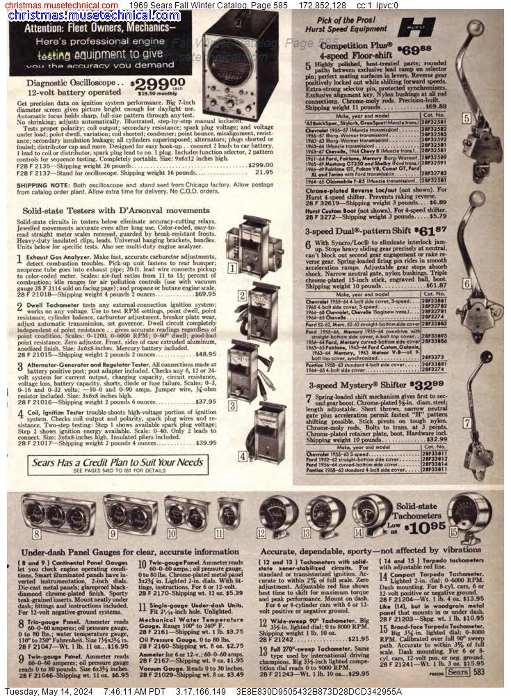 1969 Sears Fall Winter Catalog, Page 585