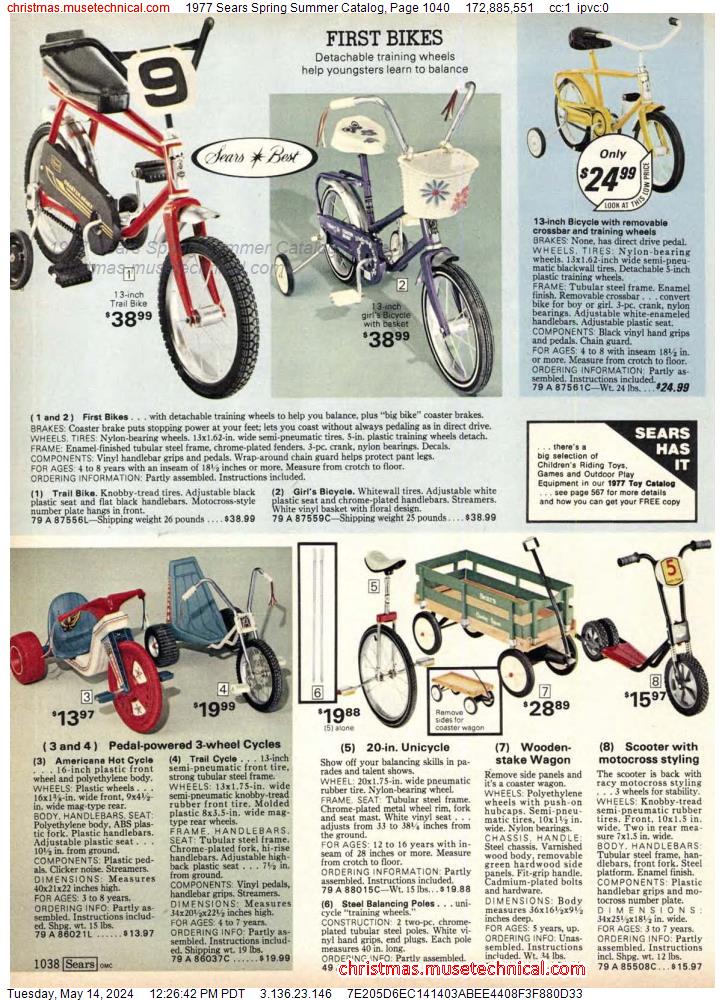1977 Sears Spring Summer Catalog, Page 1040
