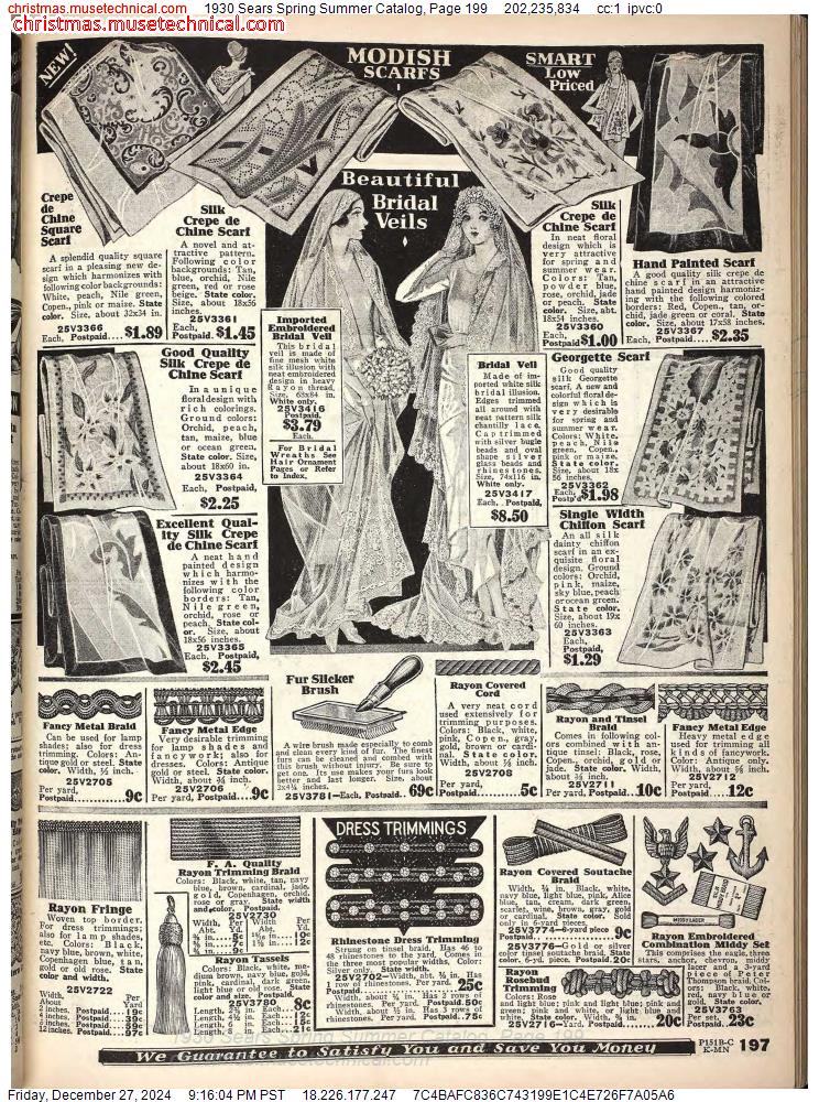 1930 Sears Spring Summer Catalog, Page 199