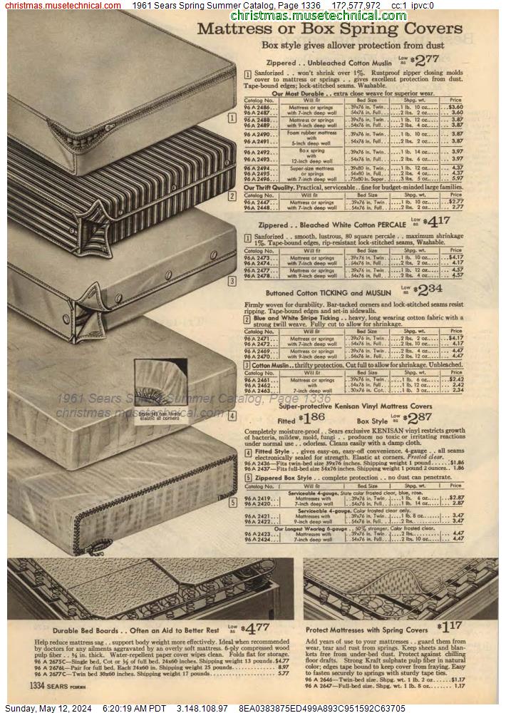 1961 Sears Spring Summer Catalog, Page 1336