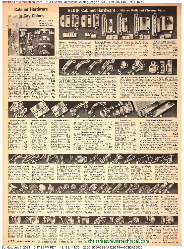 1941 Sears Fall Winter Catalog, Page 1293