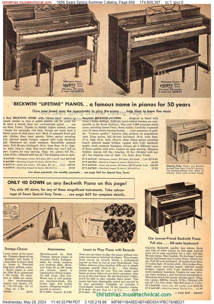 1956 Sears Spring Summer Catalog, Page 856
