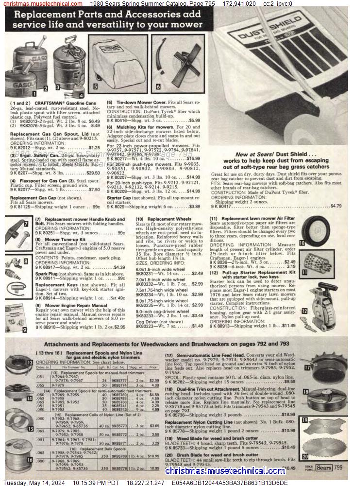 1980 Sears Spring Summer Catalog, Page 795