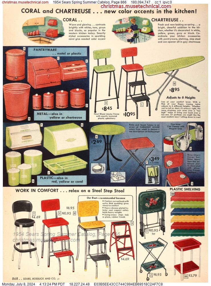 1954 Sears Spring Summer Catalog, Page 866