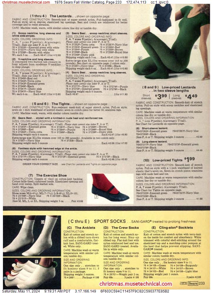 1976 Sears Fall Winter Catalog, Page 233