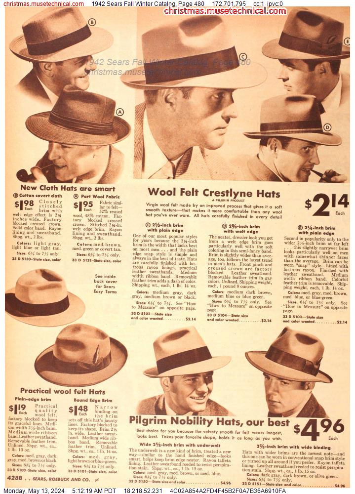 1942 Sears Fall Winter Catalog, Page 480
