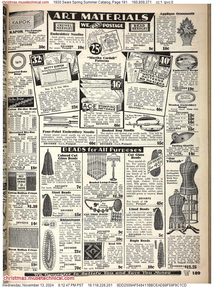 1930 Sears Spring Summer Catalog, Page 191