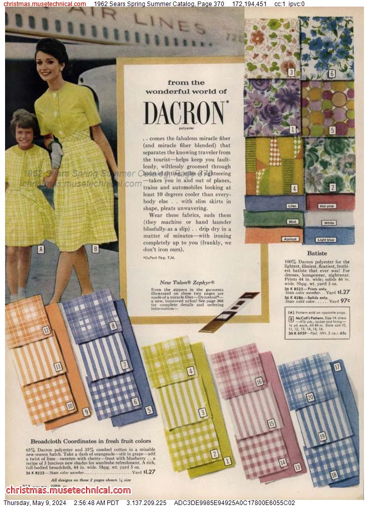 1962 Sears Spring Summer Catalog, Page 370