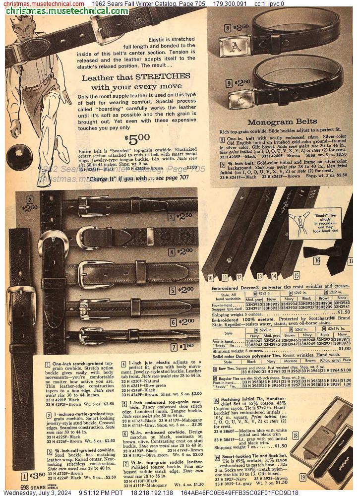 1962 Sears Fall Winter Catalog, Page 705