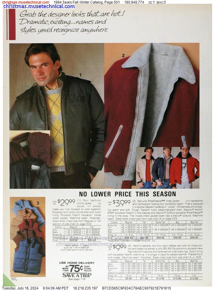 1984 Sears Fall Winter Catalog, Page 501