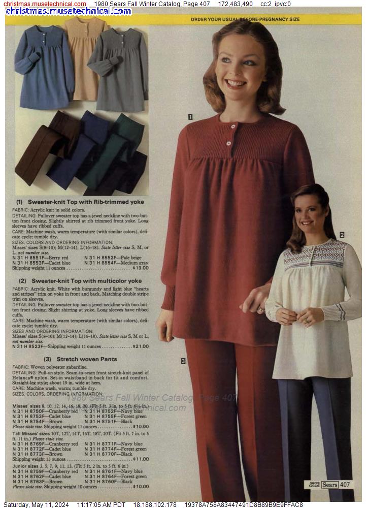 1980 Sears Fall Winter Catalog, Page 407