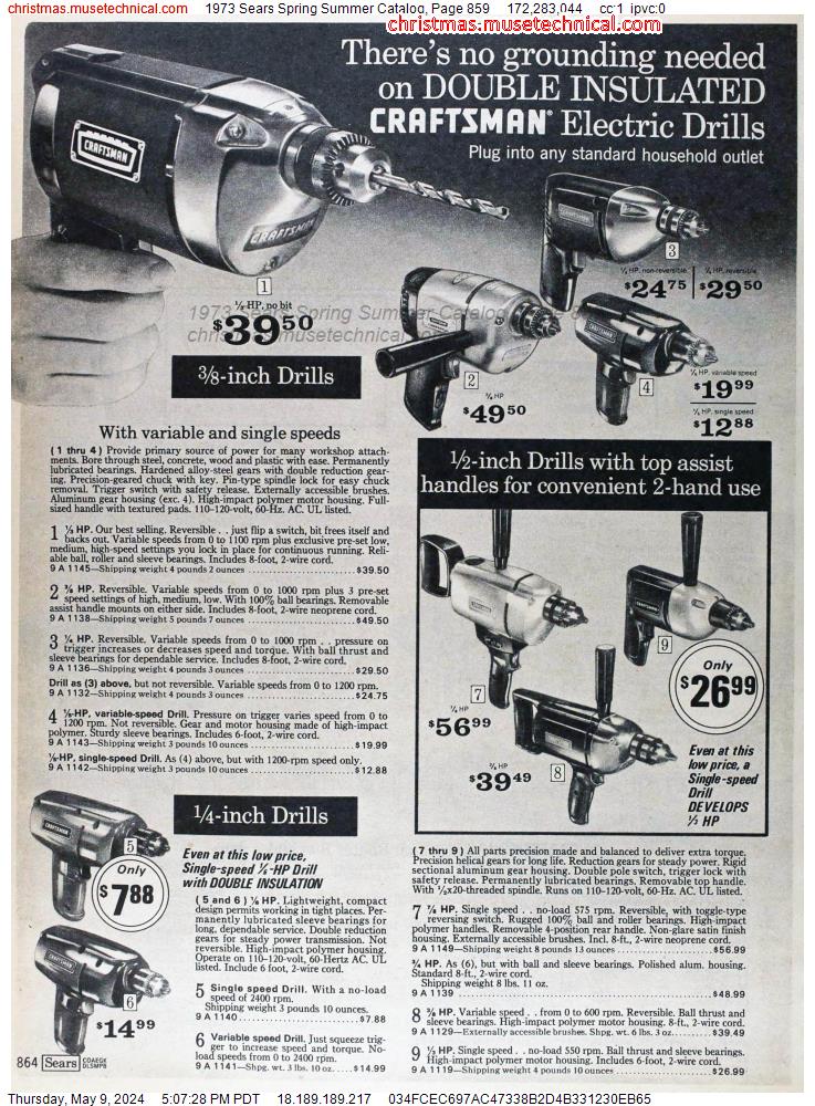 1973 Sears Spring Summer Catalog, Page 859
