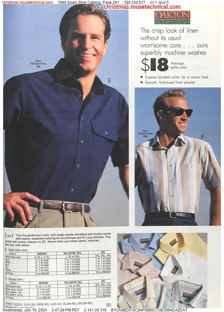 1989 Sears Style Catalog, Page 291