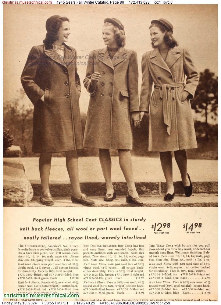 1945 Sears Fall Winter Catalog, Page 80