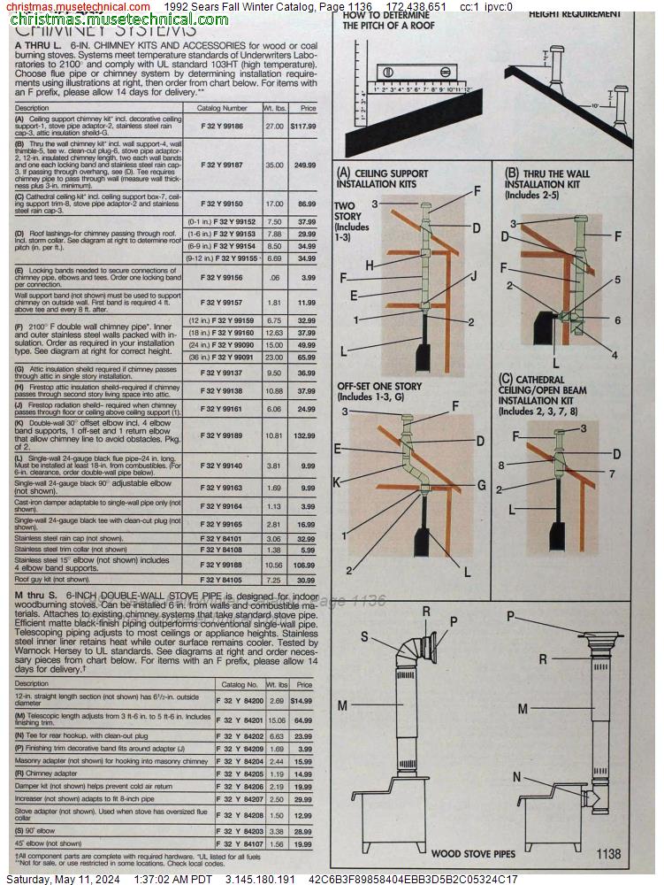 1992 Sears Fall Winter Catalog, Page 1136