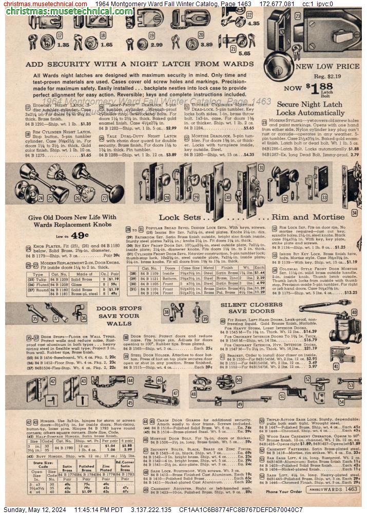 1964 Montgomery Ward Fall Winter Catalog, Page 1463