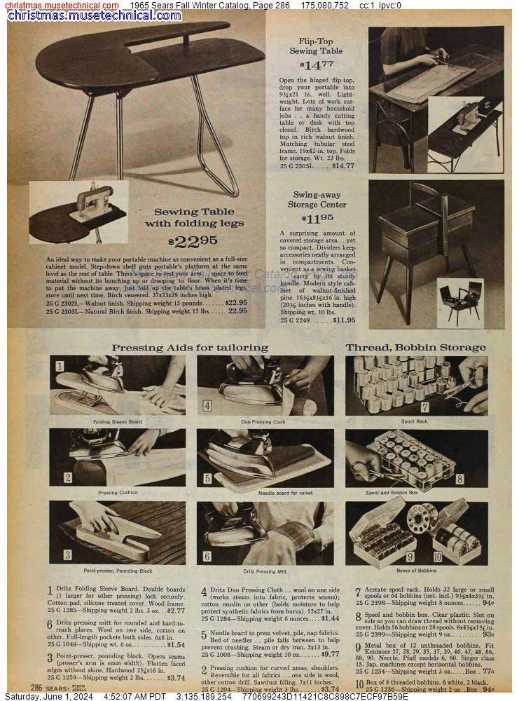 1965 Sears Fall Winter Catalog, Page 286