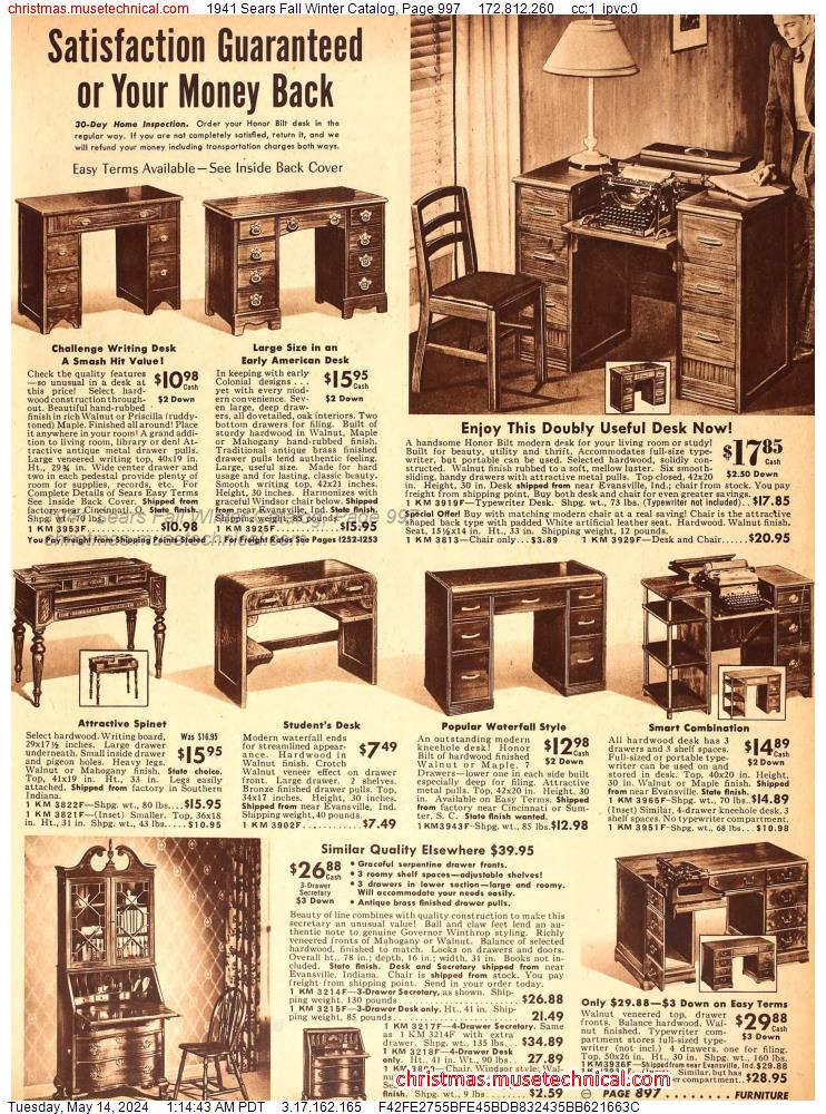 1941 Sears Fall Winter Catalog, Page 997