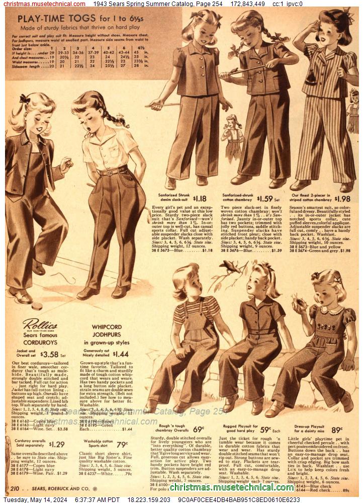 1943 Sears Spring Summer Catalog, Page 254