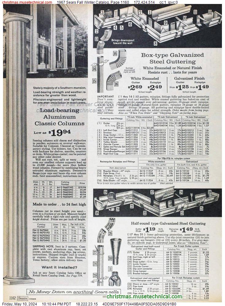 1967 Sears Fall Winter Catalog, Page 1160