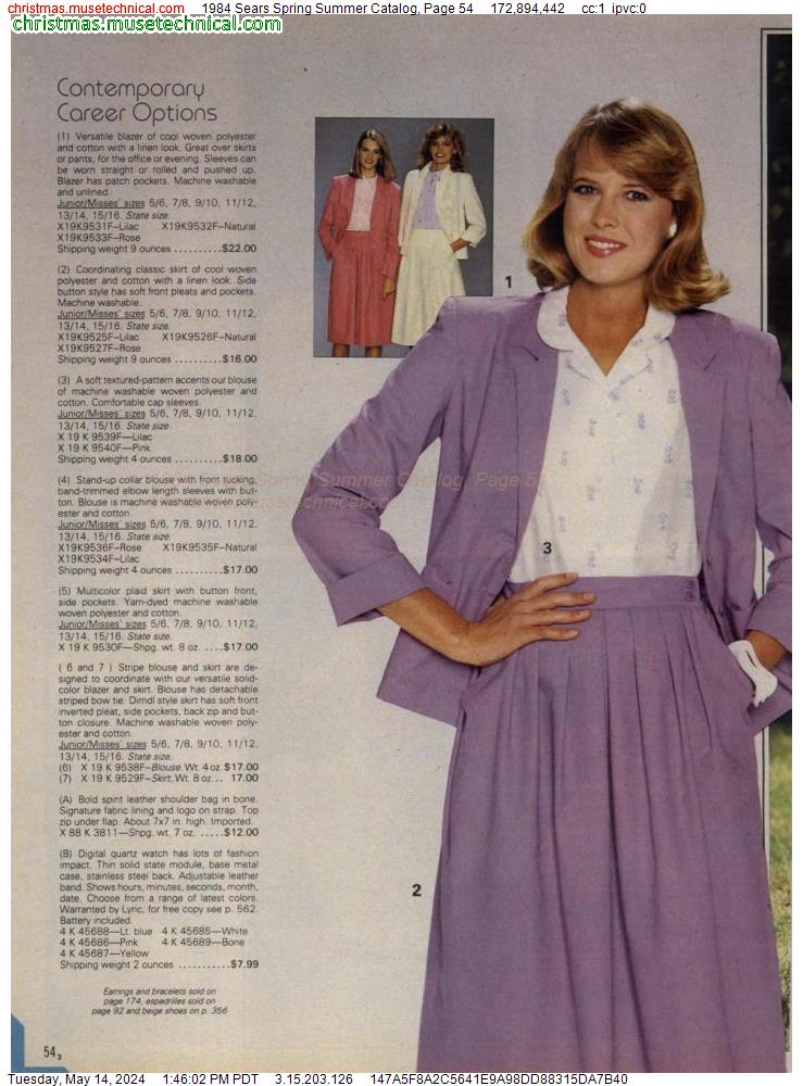 1984 Sears Spring Summer Catalog, Page 54