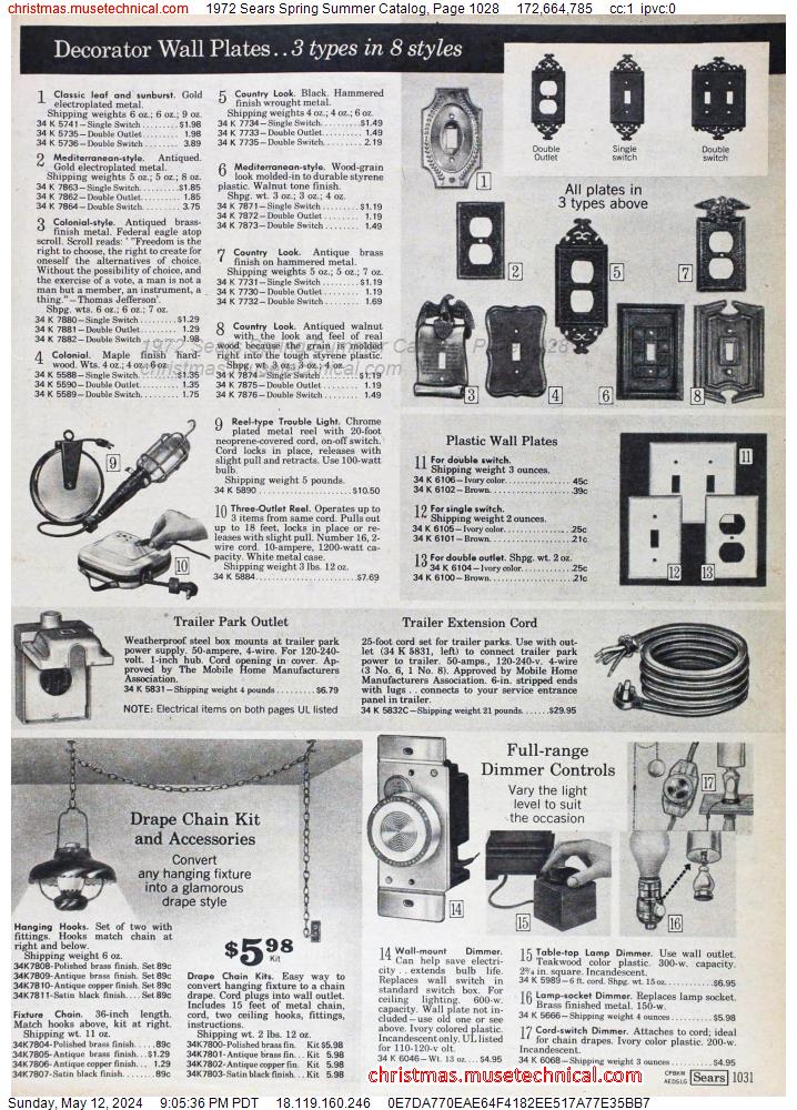 1972 Sears Spring Summer Catalog, Page 1028
