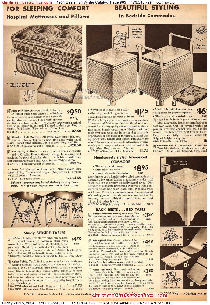 1951 Sears Fall Winter Catalog, Page 983