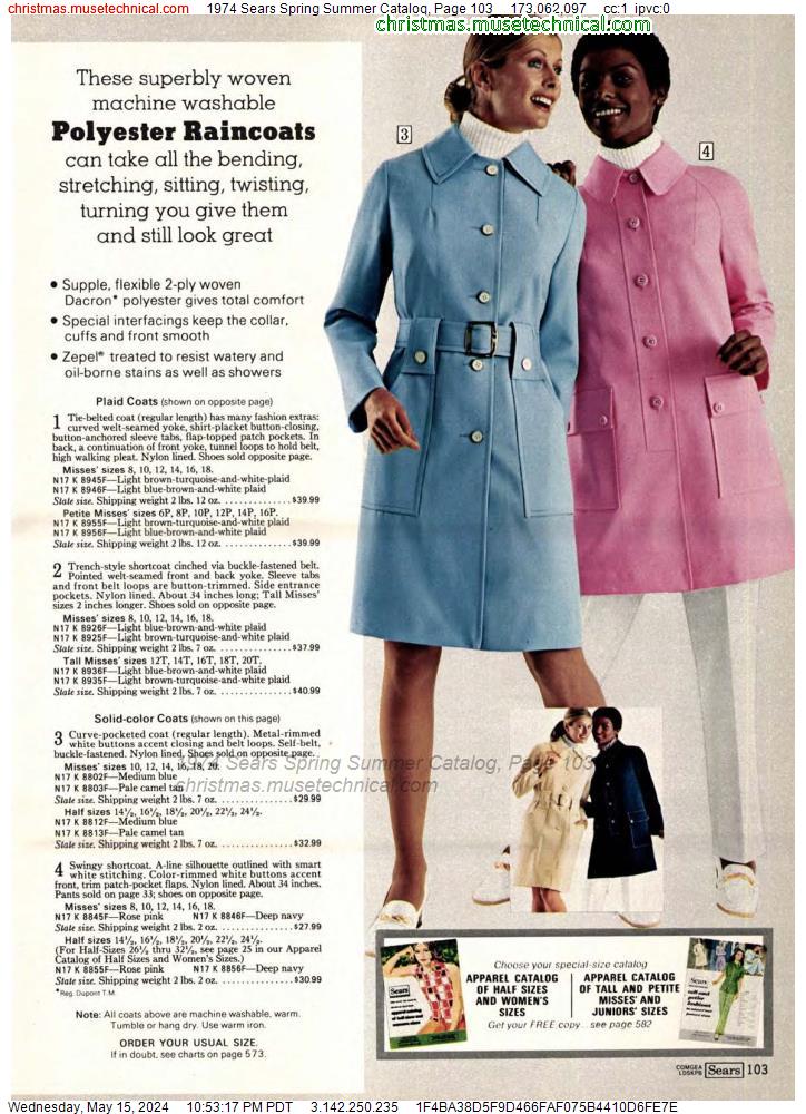 1974 Sears Spring Summer Catalog, Page 103