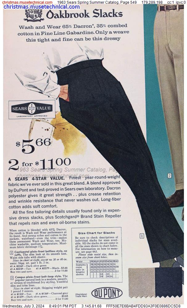 1963 Sears Spring Summer Catalog, Page 549