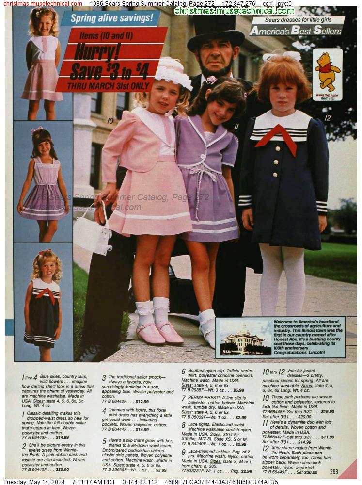 1986 Sears Spring Summer Catalog, Page 272