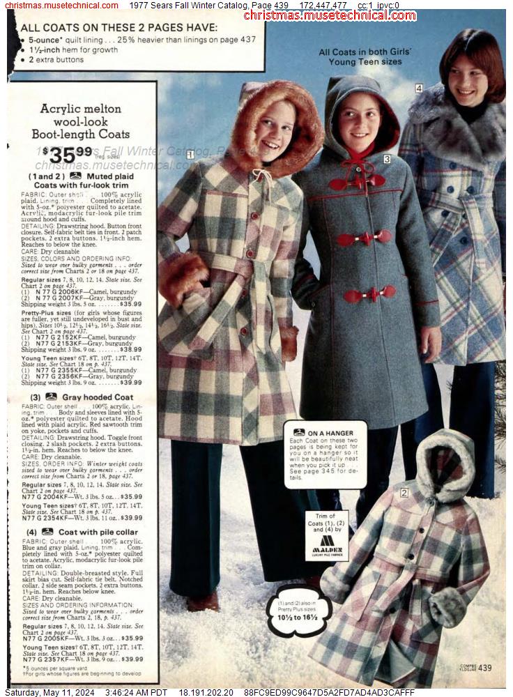 1977 Sears Fall Winter Catalog, Page 439