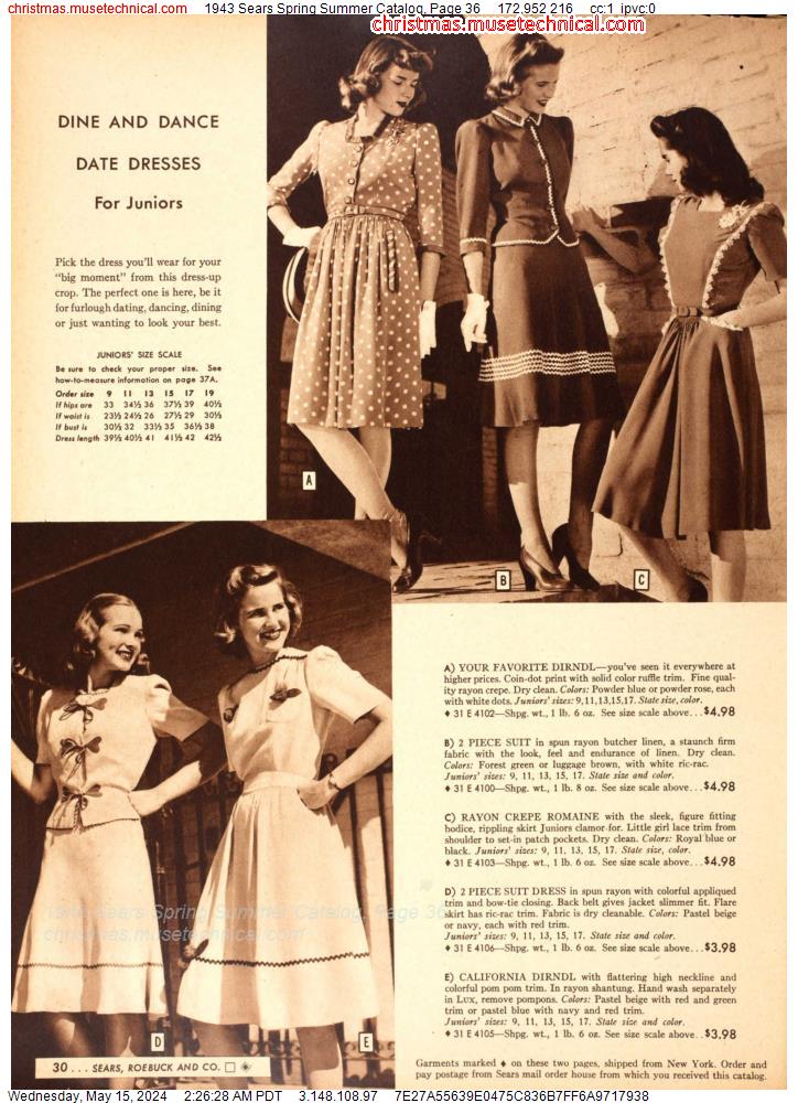 1943 Sears Spring Summer Catalog, Page 36