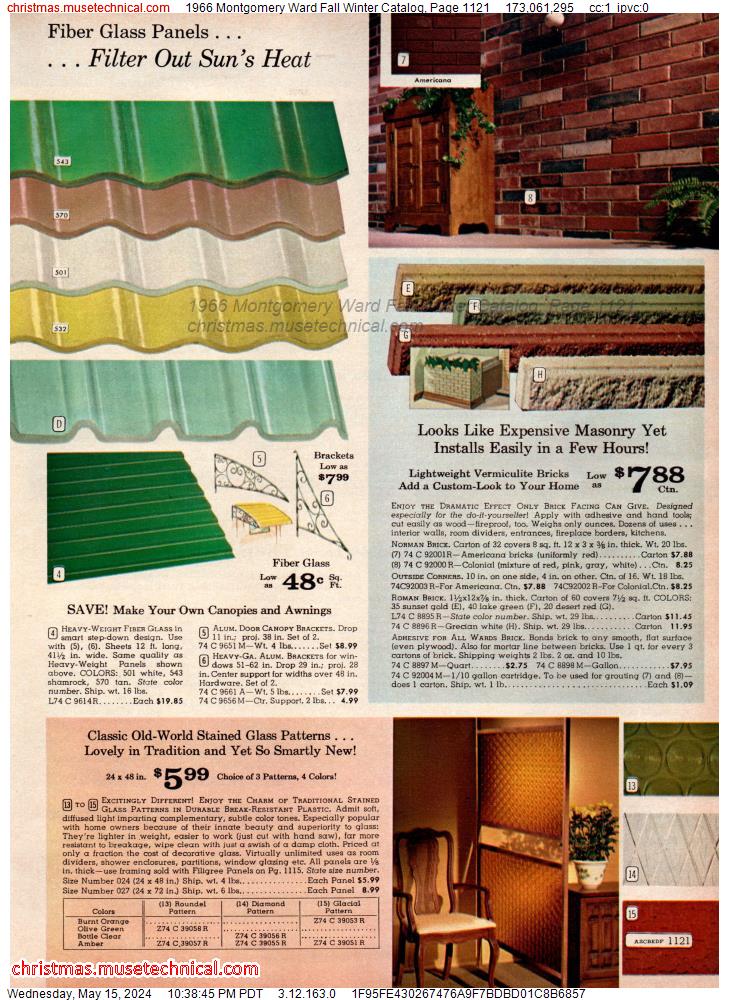 1966 Montgomery Ward Fall Winter Catalog, Page 1121