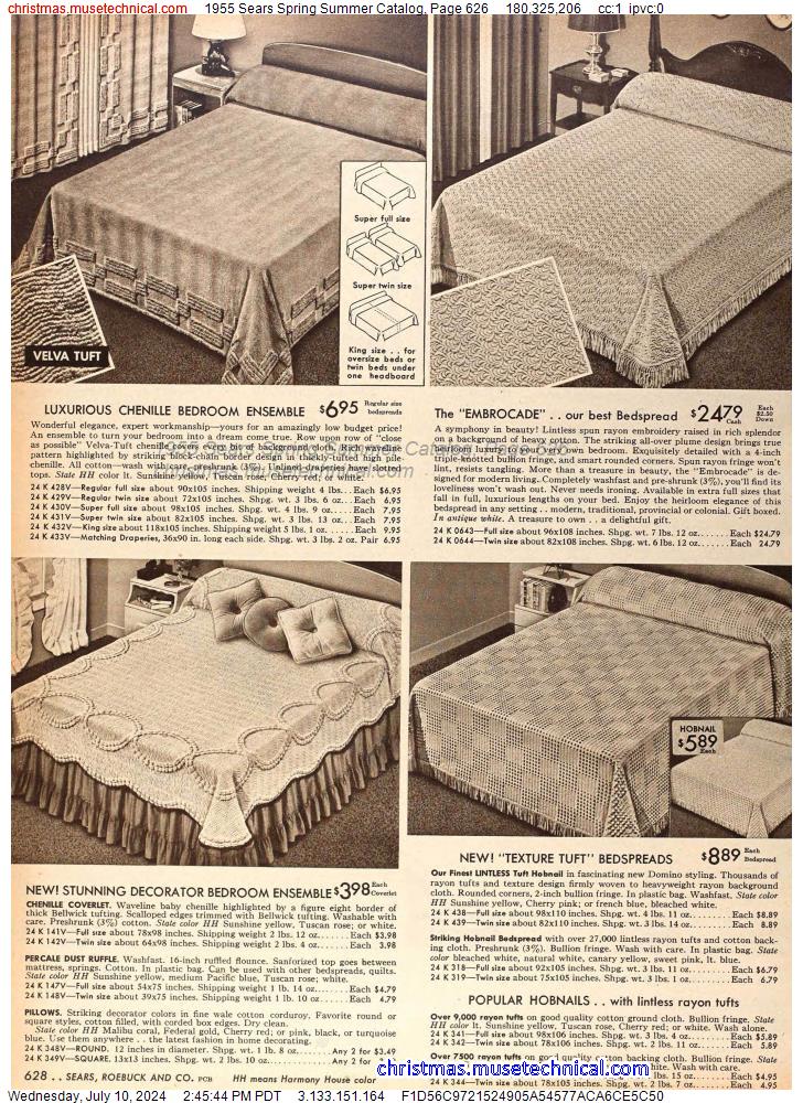 1955 Sears Spring Summer Catalog, Page 626
