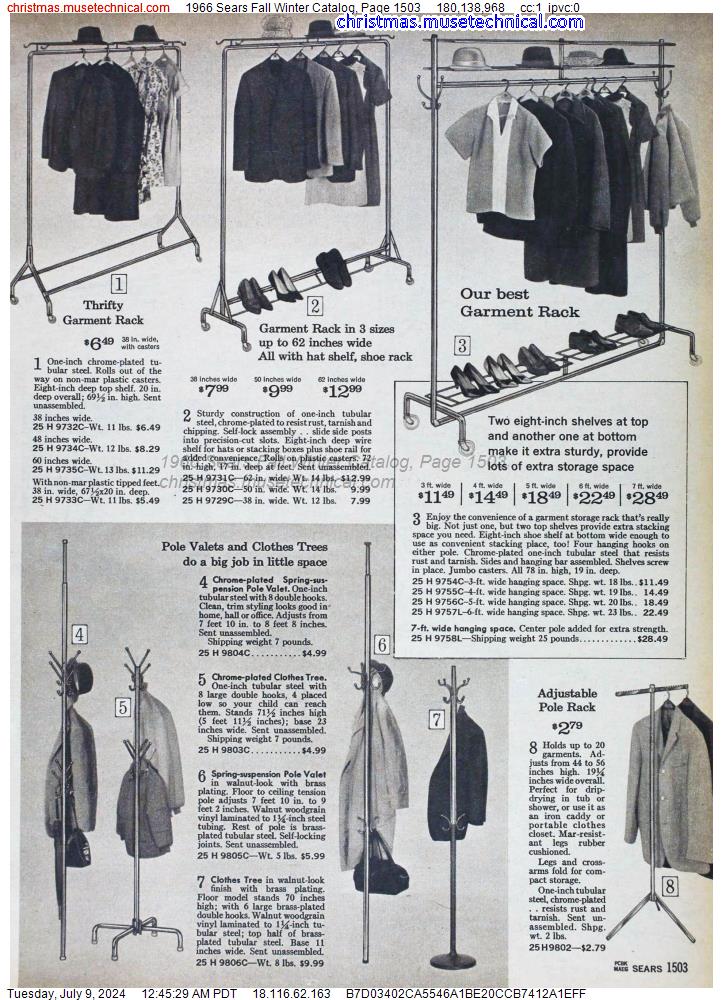 1966 Sears Fall Winter Catalog, Page 1503
