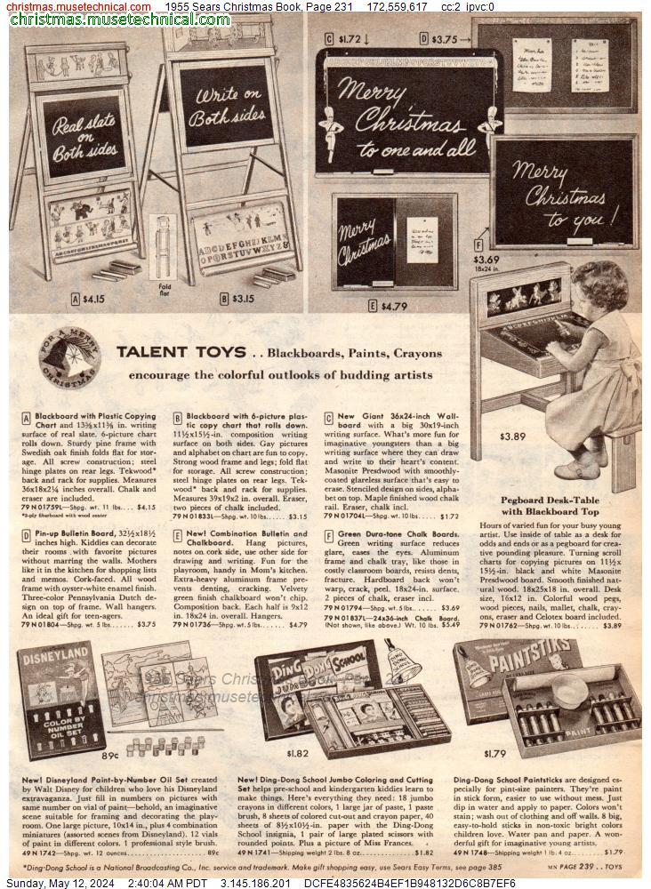 1955 Sears Christmas Book, Page 231