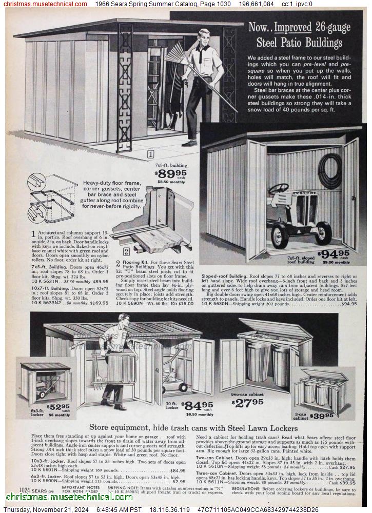 1966 Sears Spring Summer Catalog, Page 1030