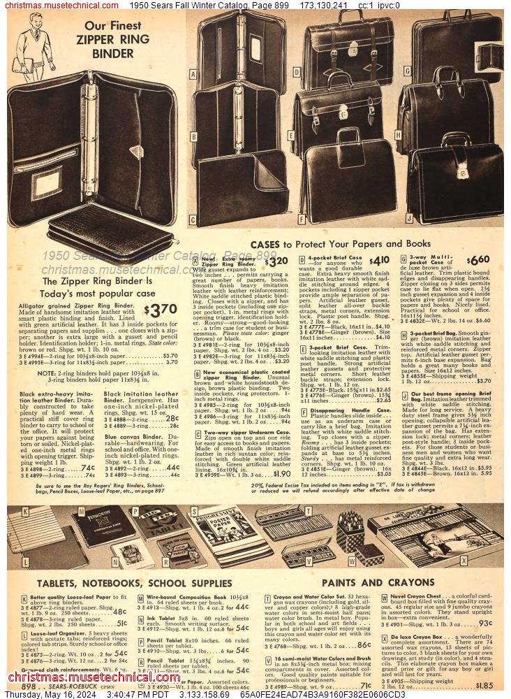 1950 Sears Fall Winter Catalog, Page 899