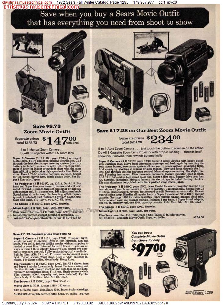 1972 Sears Fall Winter Catalog, Page 1295