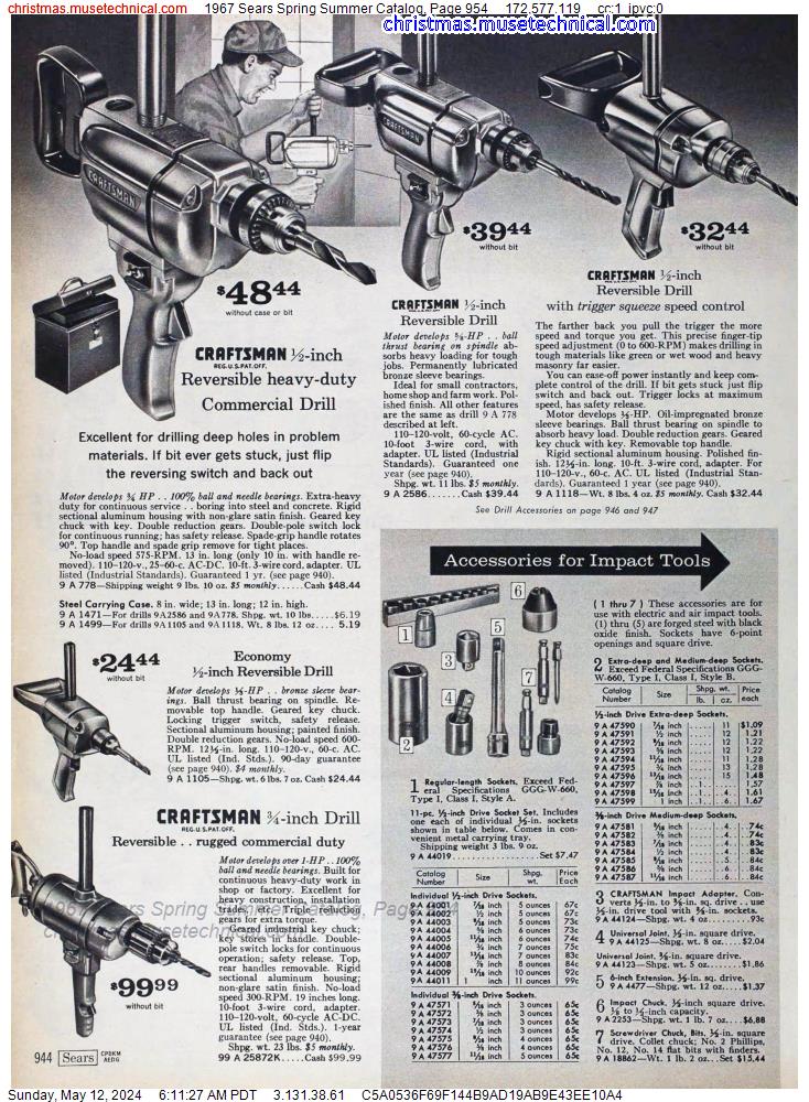 1967 Sears Spring Summer Catalog, Page 954
