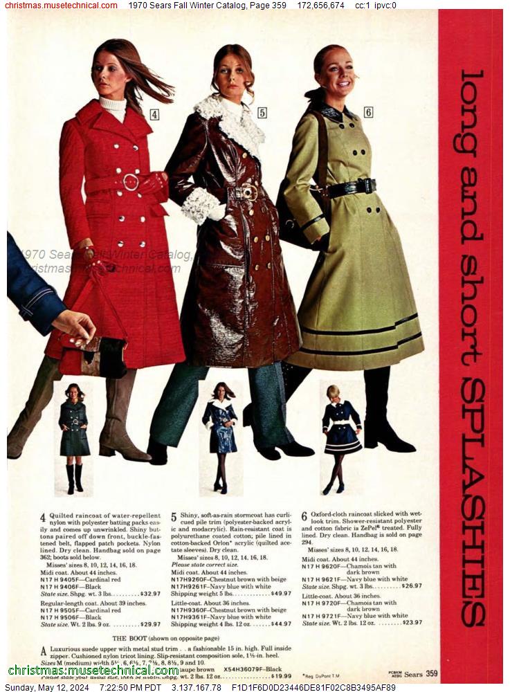1970 Sears Fall Winter Catalog, Page 359