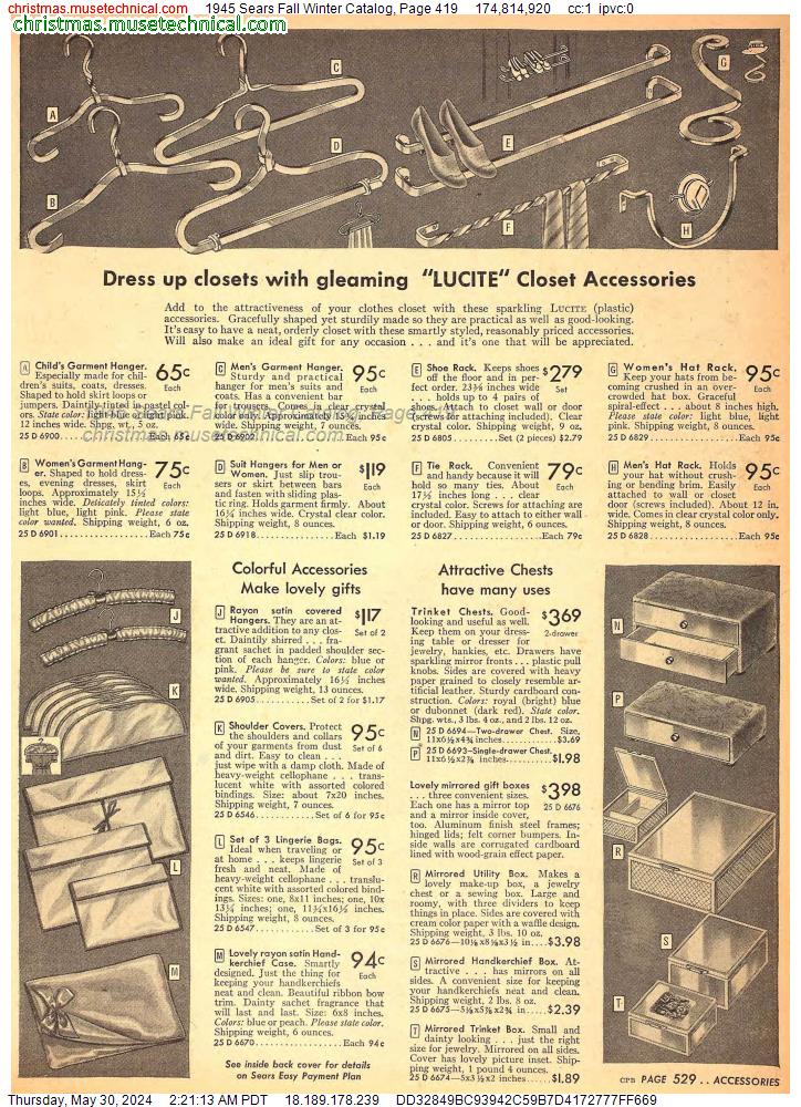1945 Sears Fall Winter Catalog, Page 419